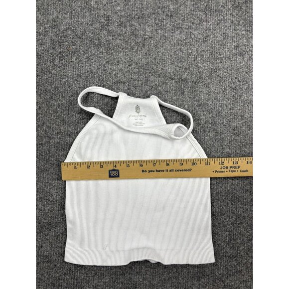 Free People Tank Top Womens M/L White Ribbed Halter Brami Seamless Intimately - Picture 3 of 7